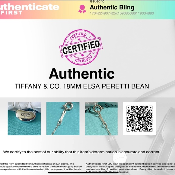 Tiffany & Co. Elsa Peretti 18mm Bean Necklace 925 16” box authentication 11.6Gr. - Picture 7 of 7